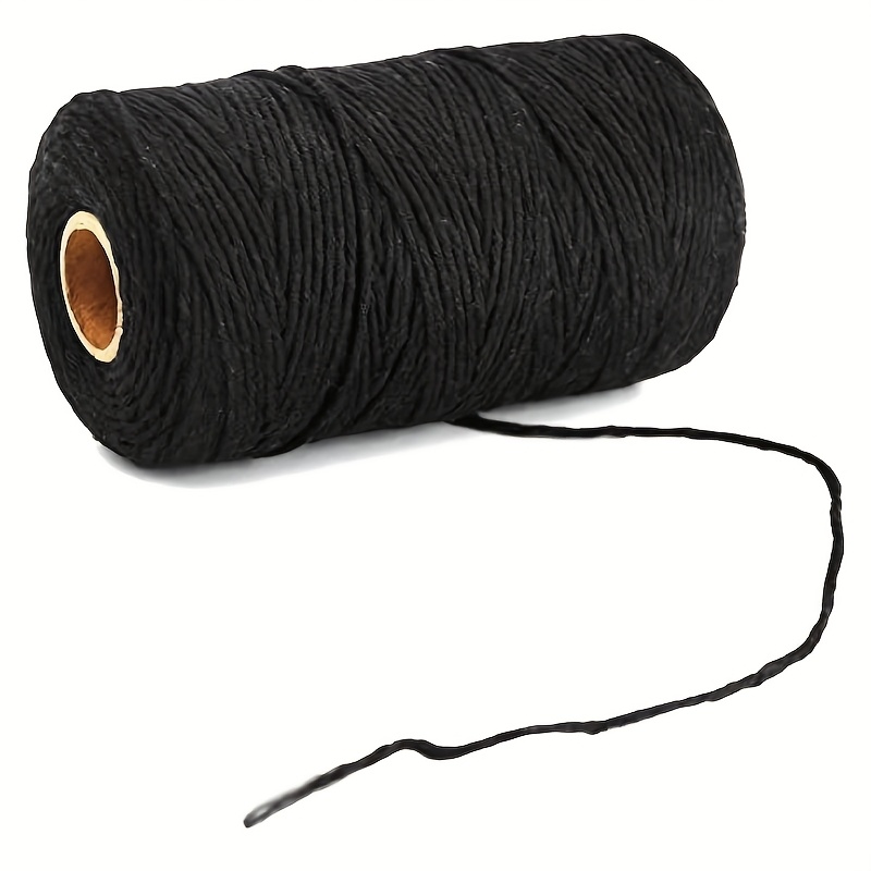 1.5mm X 328ft/ 109yd/ 100m Cotton Twine String, 8-ply, For Diy Crafts & Gift Wrapping, Thread, Tapestry Woven Rope, Thin Rope (black + White + Black & White)
