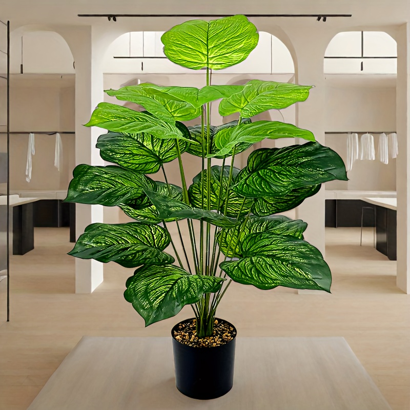 

1pc Lifelike Plant With 18 Large Leaves - Decor, Weddings, And Seasonal Celebrations - No Pot Included, Christmas Decor