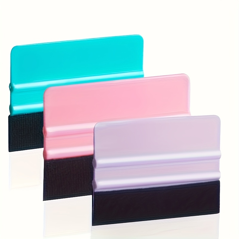 Ergonomic Felt Scrapers For Vinyl Crafting - Random Color 1pc, Purple, Pink And Teal, Durable And Streak-free Application Tools - Car Color Film Scraping