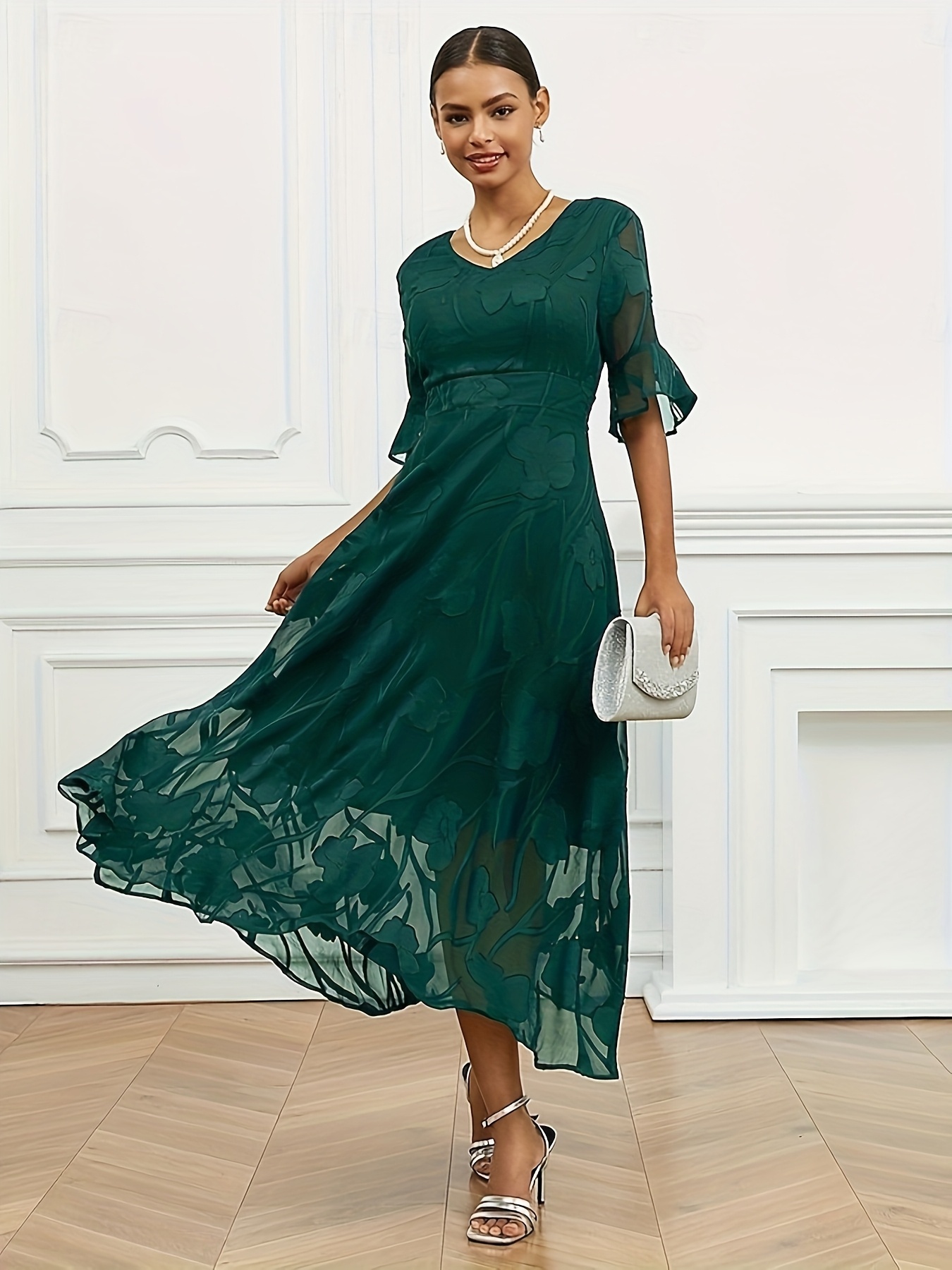 women long dress semi formal dress a line dress elegant work - Temu Cyprus