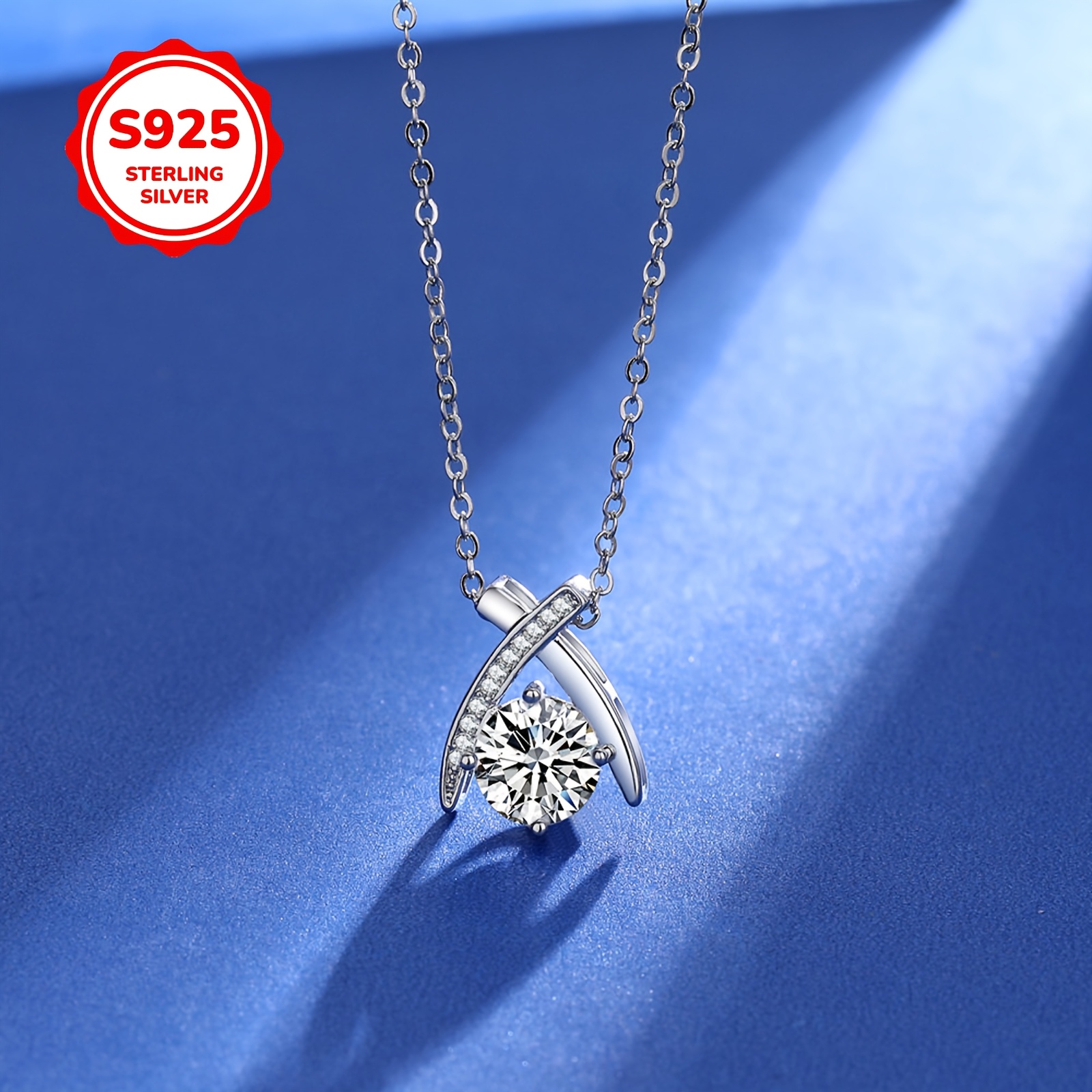 S925 Silver Cross Four-Claw Pendant Necklace, Ideal Gift for Women