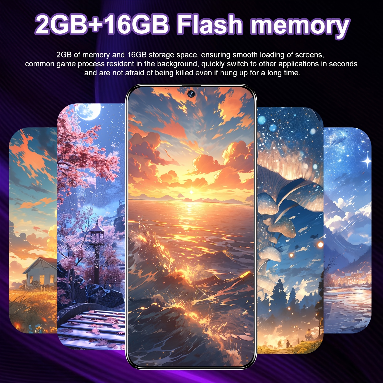 ASTARRY C3 Smartphone, 6.5-inch IPS Display, 2GB RAM, 16GB ROM, 4-Core Processor, 3G, Dual SIM, 2MP Front Camera, 5MP Rear Camera, 3000mAh Battery, Android 8.1, USB Type-C, Wi-Fi, 720p Video, 720x1280 Resolution, Touchscreen, Unlocked - 2024 Model Year