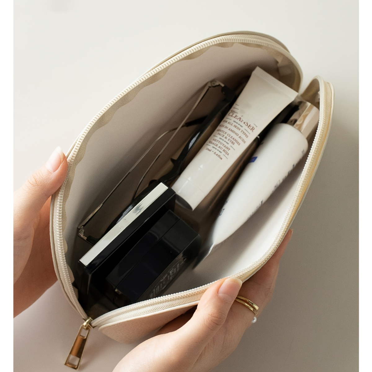 Premium Makeup Bag, Fashionable Portable Multifunctional Storage Pouch for Sanitary Pads, Coins, Keys, Lipstick, Etc., Large Capacity Cute Travel Cosmetic Bag, Commute And Business Trip 3pcs Set, Mother'S Day Gift, Valentine'S Day