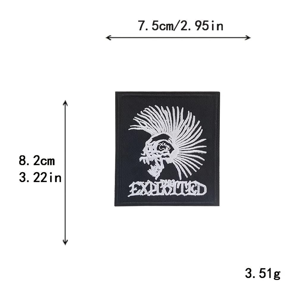 TEMU 1pc Embroidery Patch Applique Clothes Ironing Sewing Supplies Decorative Patches Punk Rock Metal Music