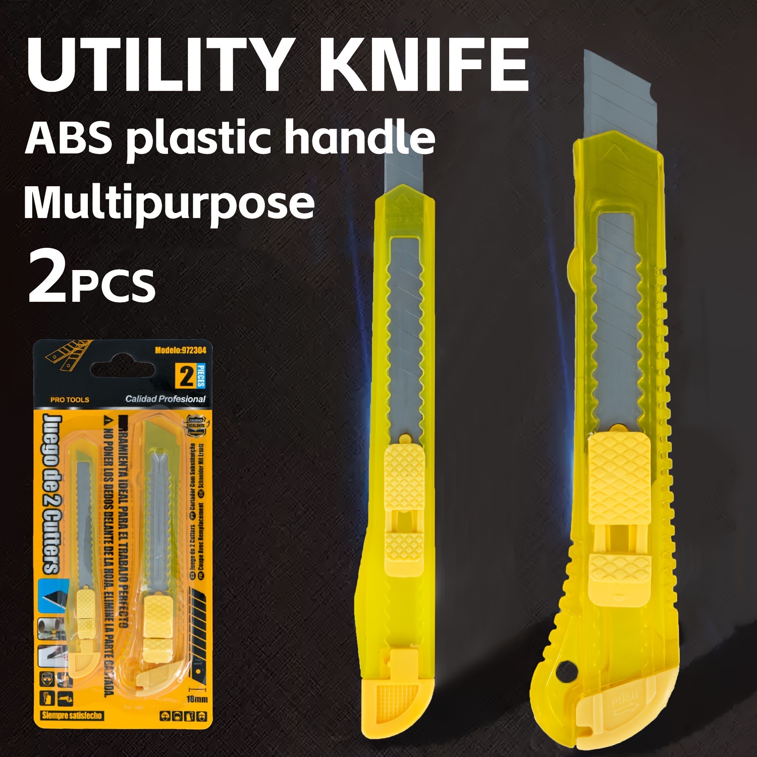 

[on Sale]2 Knife For Diy And Use- Yellow1pc Art Portable - Sewing And Knitting Abs To Hold A For