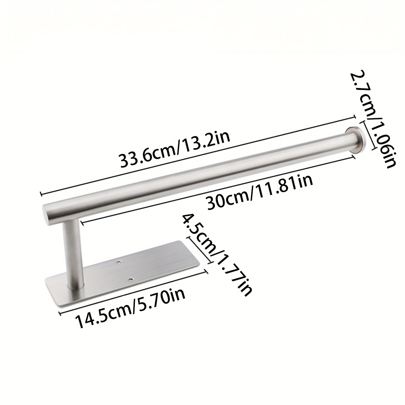TEMU 1pc Porte-Serviettes Auto-Adhésif Sous Meuble - Support Mural Perçage pour Cuisine, Salle de Bain, Camping-Car - Pour Rouleaux, Films Plastiques