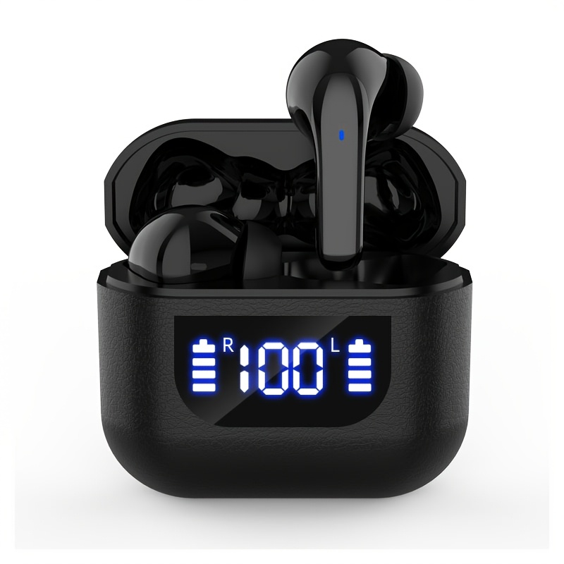 TEMU 2025 New Style True Wireless Semi In-ear Sports Music Headset Mini Earbuds Tws Hifi Stereo Hd Calling Stereo Earphones For For Iphone Cellphone