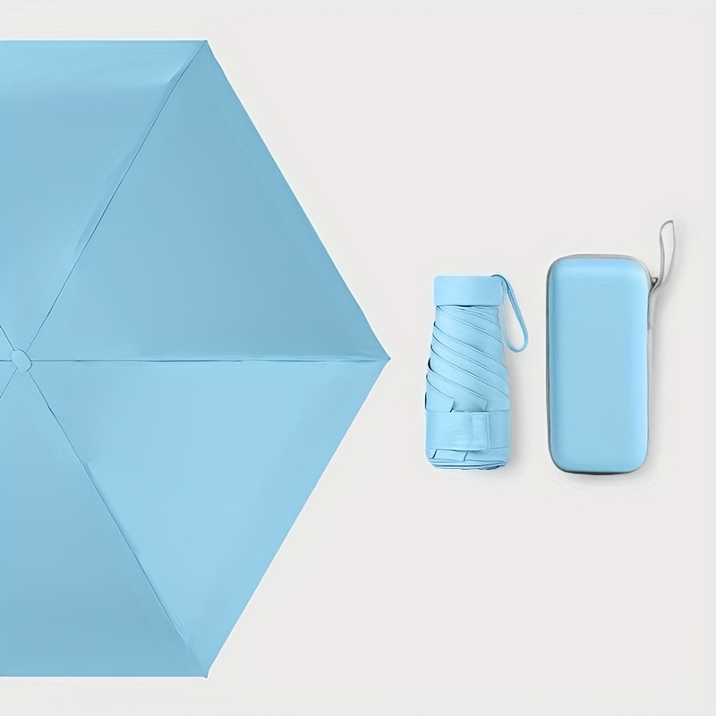 TEMU (most Women's Style) Ultra-mini Compact Portable Pocket Umbrella, Phone-sized For Easy Carrying, Convenient Travel Sunshade And Sunscreen