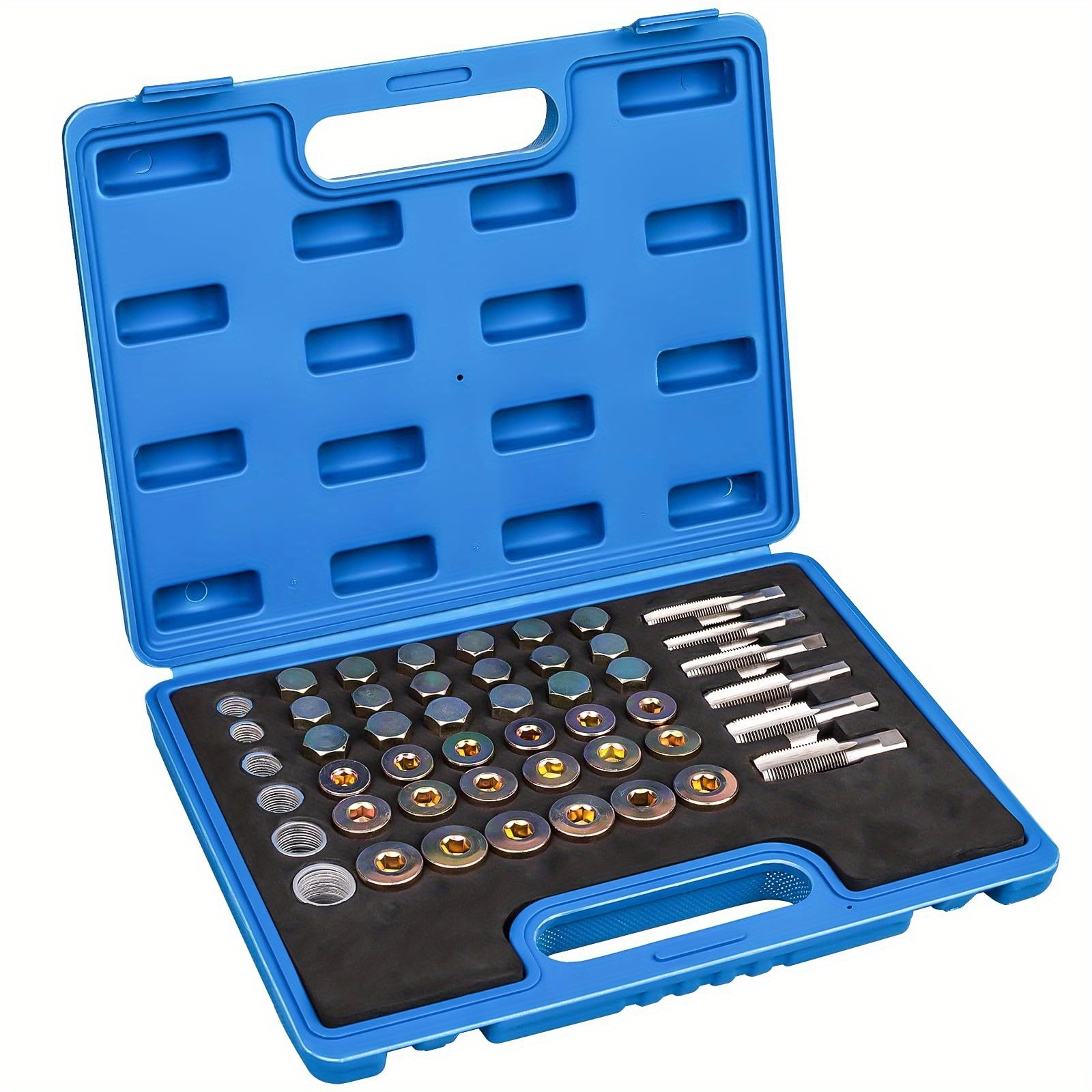 Image of 114pcs Set Of Special Tools For Repairing Oil Pan Drain Plug For Automobiles, Oil Pan Thread Repair Tools