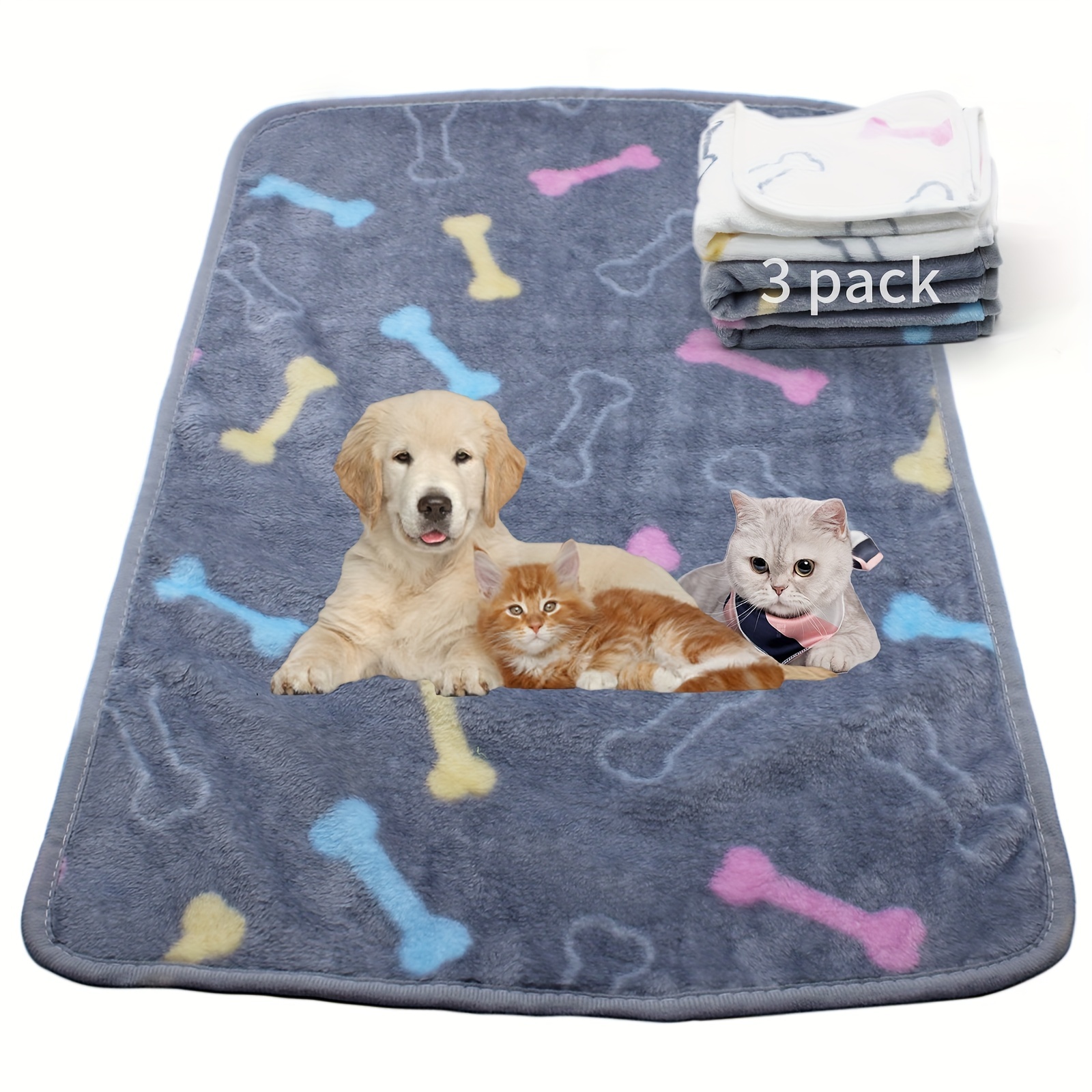 

3-pack Dog Blanket For Dogs, Super Soft Fluffy Premium Fleece Dogs Cats Pads, Pet Blanket Flannel Throw For Small Medium Large Dog Bed & Couch