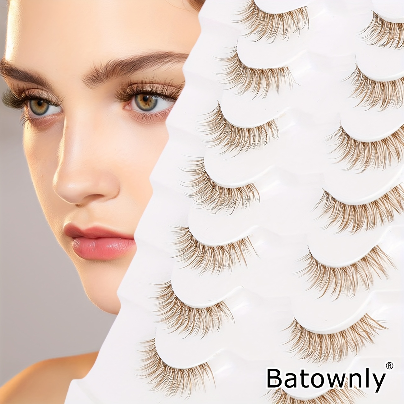 7 Pairs Pack False Eyelashes, Brown Eyelashes, Natural, Light, Comfortable, Eyelash Extension 5-12mm, Suitable For Daily Use Of Eyelashes