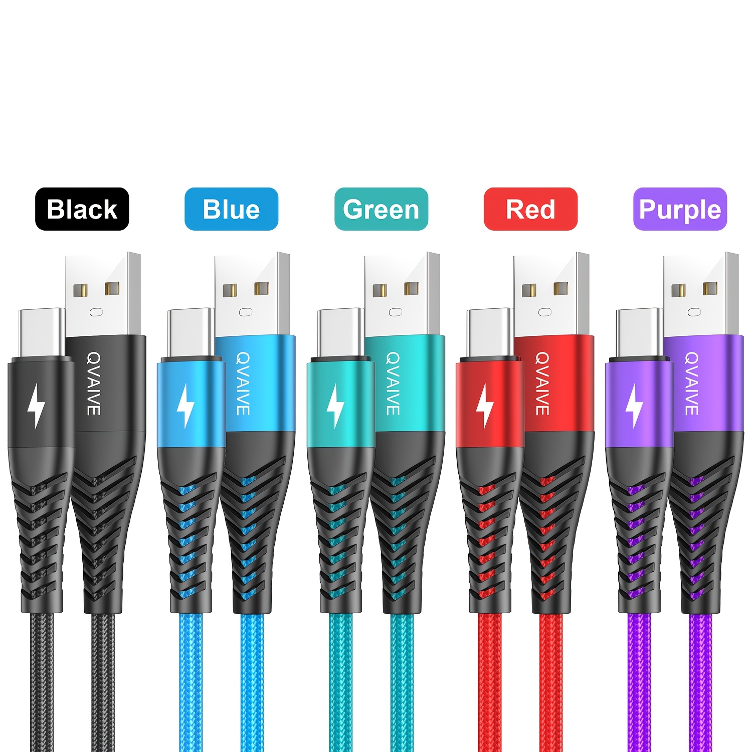 Image of 1m/2m/ Nylon Braided Type-c Fast Charging Cable, Suitable For Quick Charging Of Usb-c Ports Such As For , Redmi, Ipad, Oppo, For Iphone15/16/17 ( In 3pcs/5pcs)