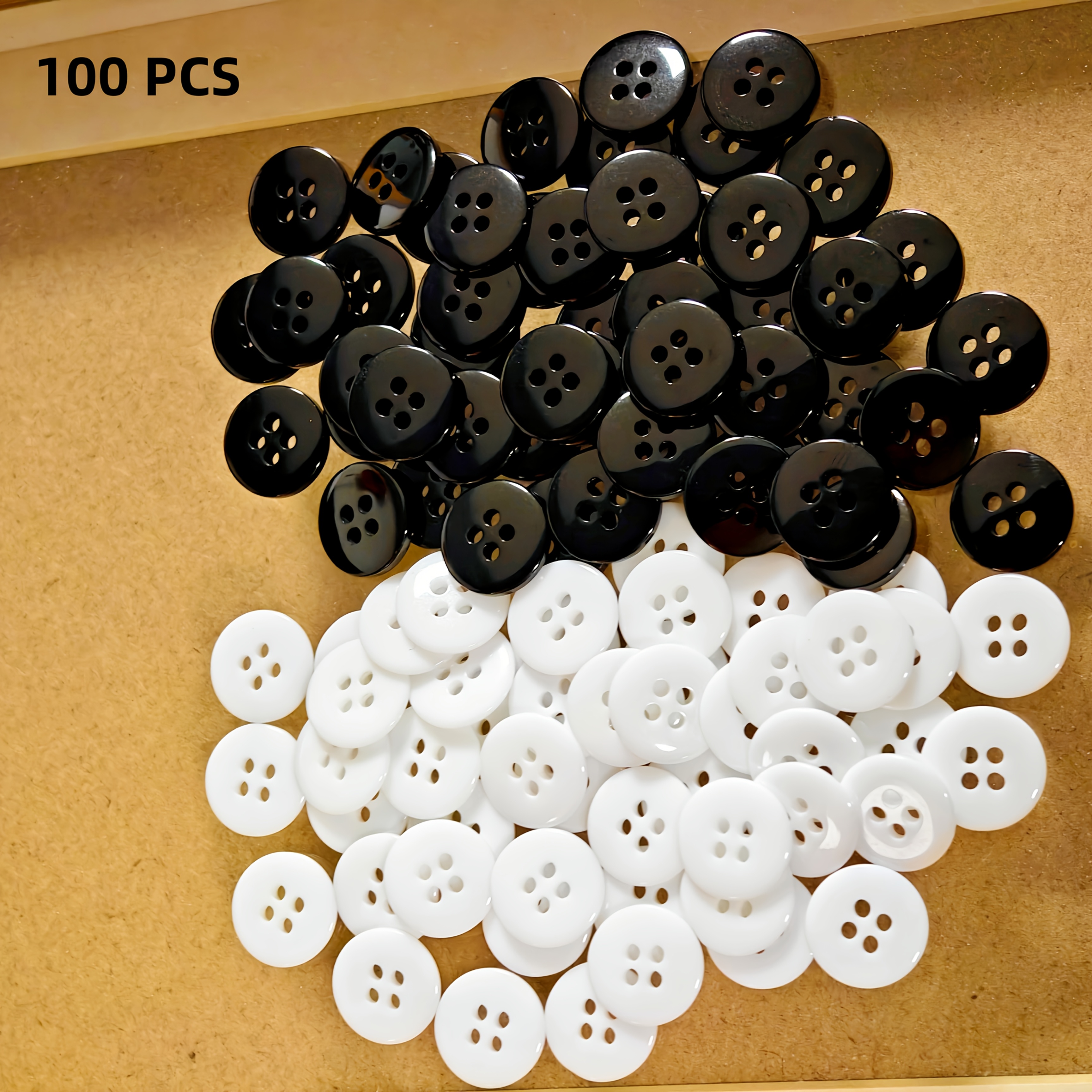 TEMU 50pcs/100pcs Botones de Resina, Botones de Abrigo y Camisa de Agujeros Brillantes y , Botones Transparentes Porcelana, Botones para Coser a
