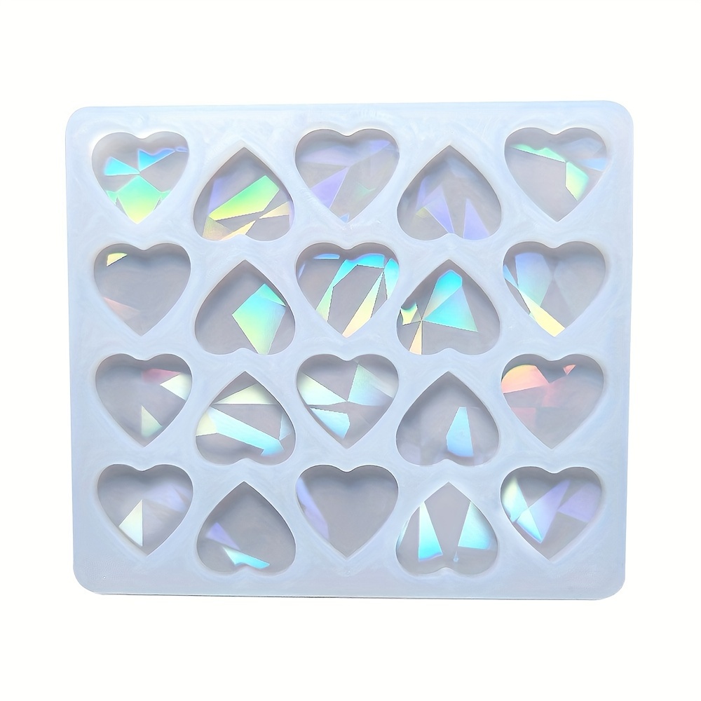 20pcs Small Heart Combination Silicone Mold Holographic Laser Small Heart Small Heart Earring Pendant Decorative Silicone Mold
