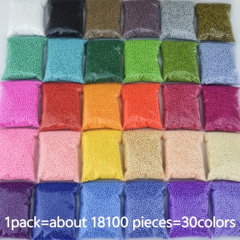 E-shop 18100 Stück 30 Farben Glas-Rocailles in -Stil, 1,8 mm bezaubernde tschechische Rocailles für handgefertigten Schmuck DIY, universelles Material