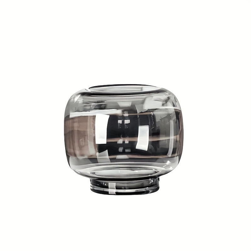 Image of Modern Round Glass Vase With Base - Transparent Hydroponic Flower Vase For Office, Living Room, Or Dining Table Decor - Gift, Vases Home Decor
