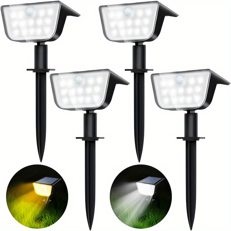 

2/4pcs Solar-powered Spot Lights, For Outdoor Use, Motion Sensor, 14leds Decorative Lights, 6 Lighting , Suitable For Pathway/garden/yard