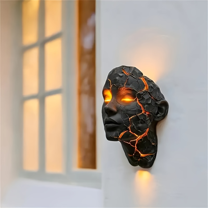 TEMU Mysterious Soul Illusion Desk Lamp - Halloween Eve Silhouette! Led-powered Fragmented , Battery-operated Motion Sensor, Gothic For & Aesthetic