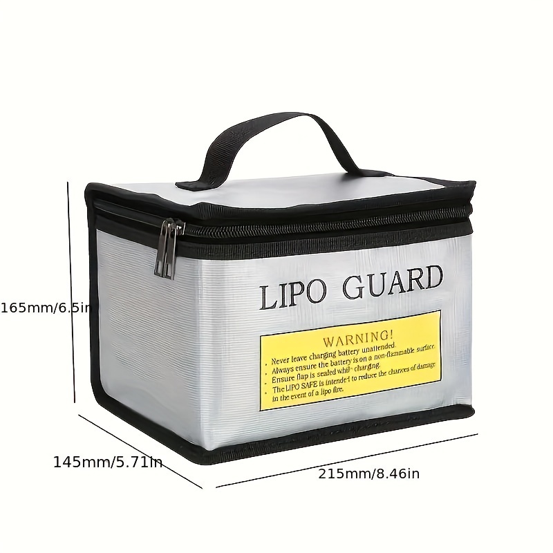 Image of Lithium Battery Safety Bag Fireproof And Bag Safe Battery Storage Lithium Battery Charging Bag Large Capacity Double Zipper Fireproof And Lithium Polymer Battery Safety Bag