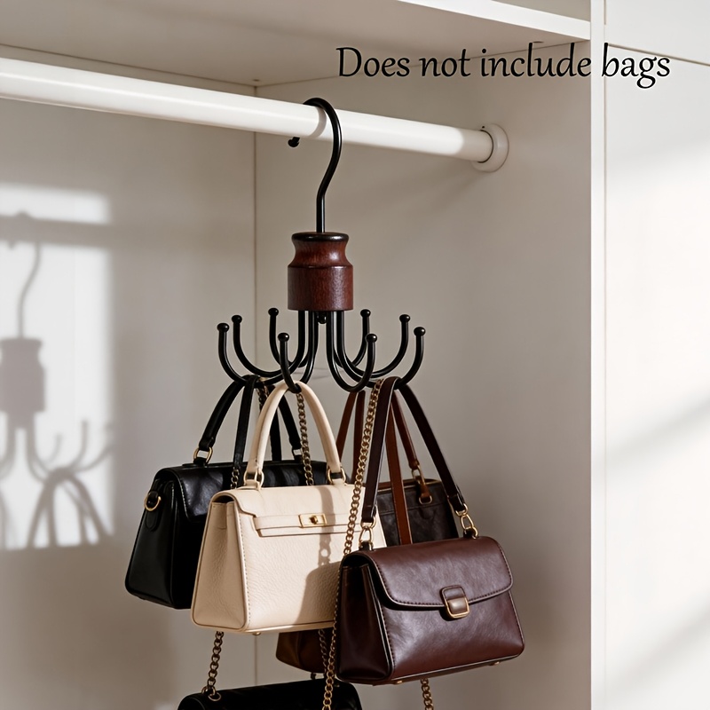 TEMU 1pc 8-hook Hanger, Bag Organizer Rack, Space- Bra Scarf Storage Rack, Home Multifunctional Hanger Hook, Standard Hanger, Suitable For Bags,