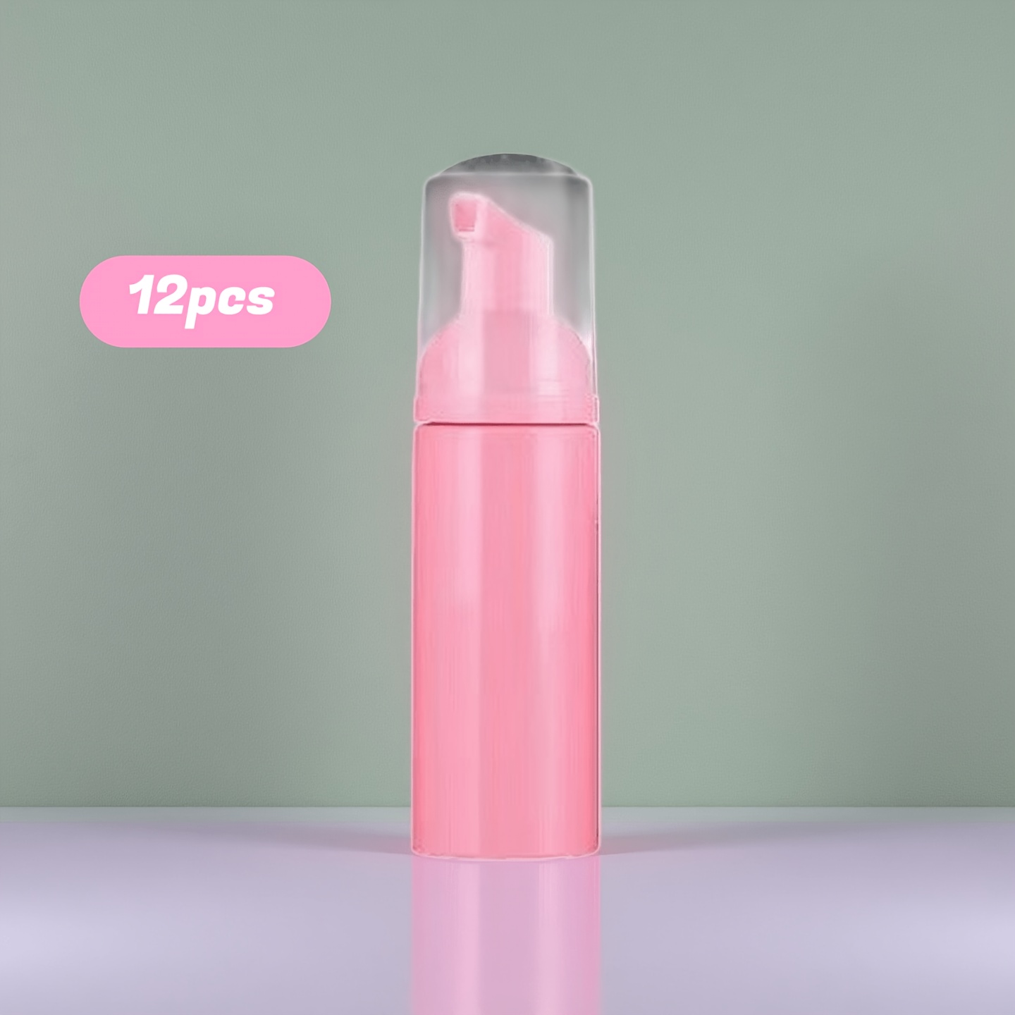 TEMU 6/12pcs 60ml Foam Pump Bottle Lash Shampoo Bottles Travel Foam Pump Bottle Empty Pink Plastic Refillable Mini Soap Dispenser For Hand Sanitizer