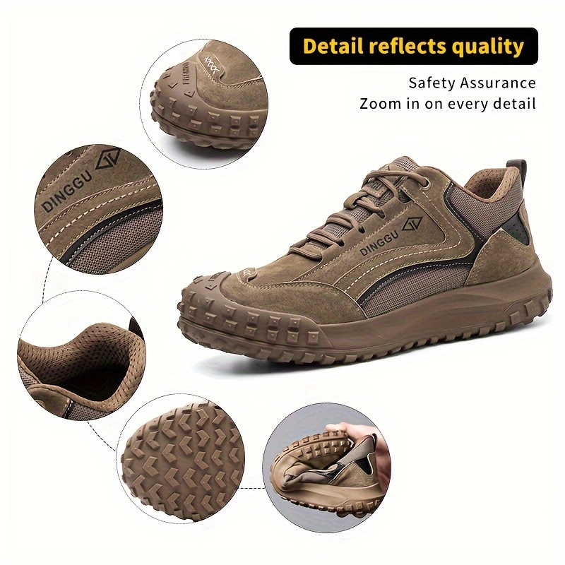 zapatos de seguridad   para hombres con puntera de acero a prueba de pinchazos, anti- , antideslizantes y con absorción de  , ideales para   y la construcción. zapatillas de   transpirables con puntera de acero y cordones para hombres. 8