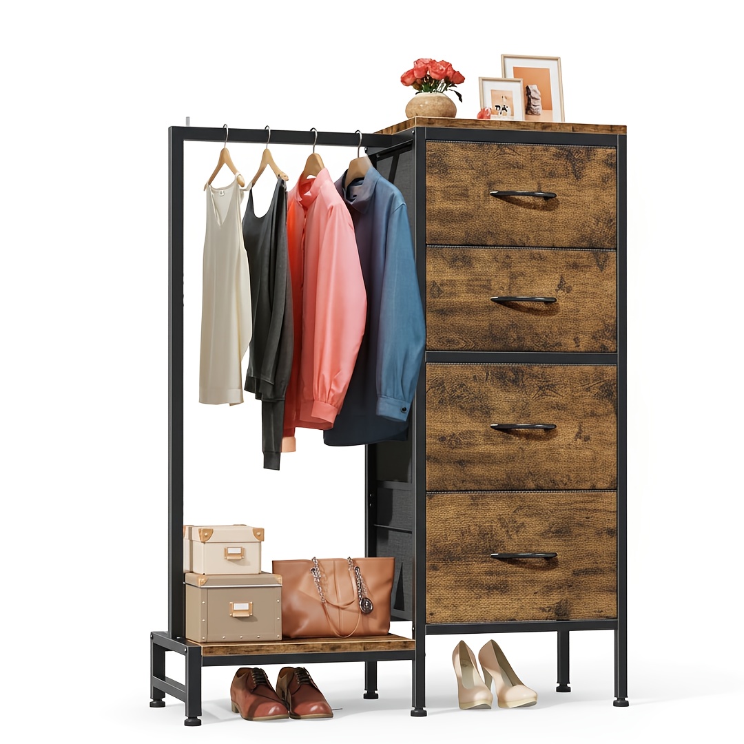 silver dress sandals Cyclysio Dresser for Bedroom with Clothes Rack, 5 Drawers Dresser with –  WoodArtSupply main image 0