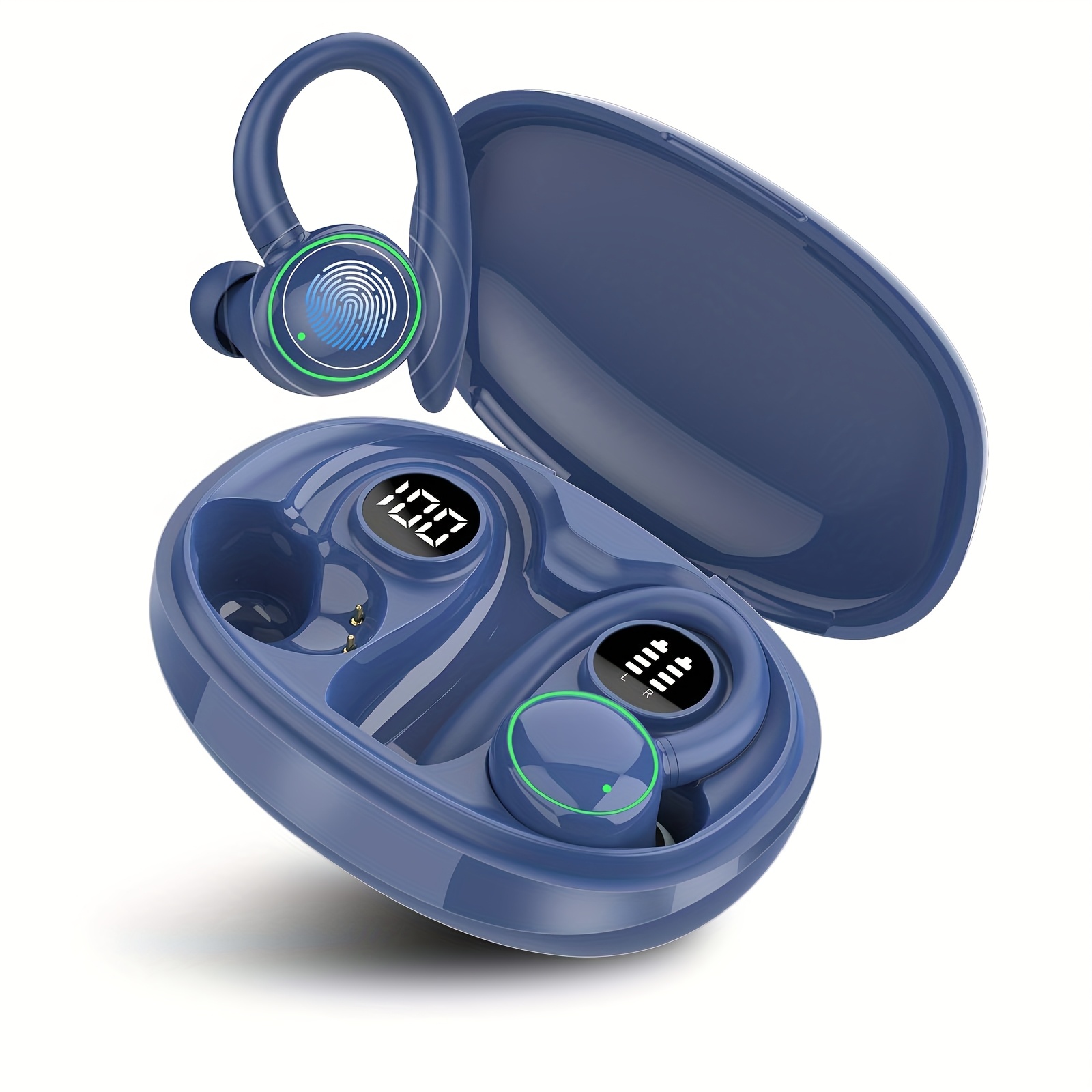 Image of Headphones Wireless Earbuds Sport, Wireless 5.3 Stereo Headset With Earhooks, 48h Wireless Earphones With Hd Mic, Earbud For Sports/running/workout