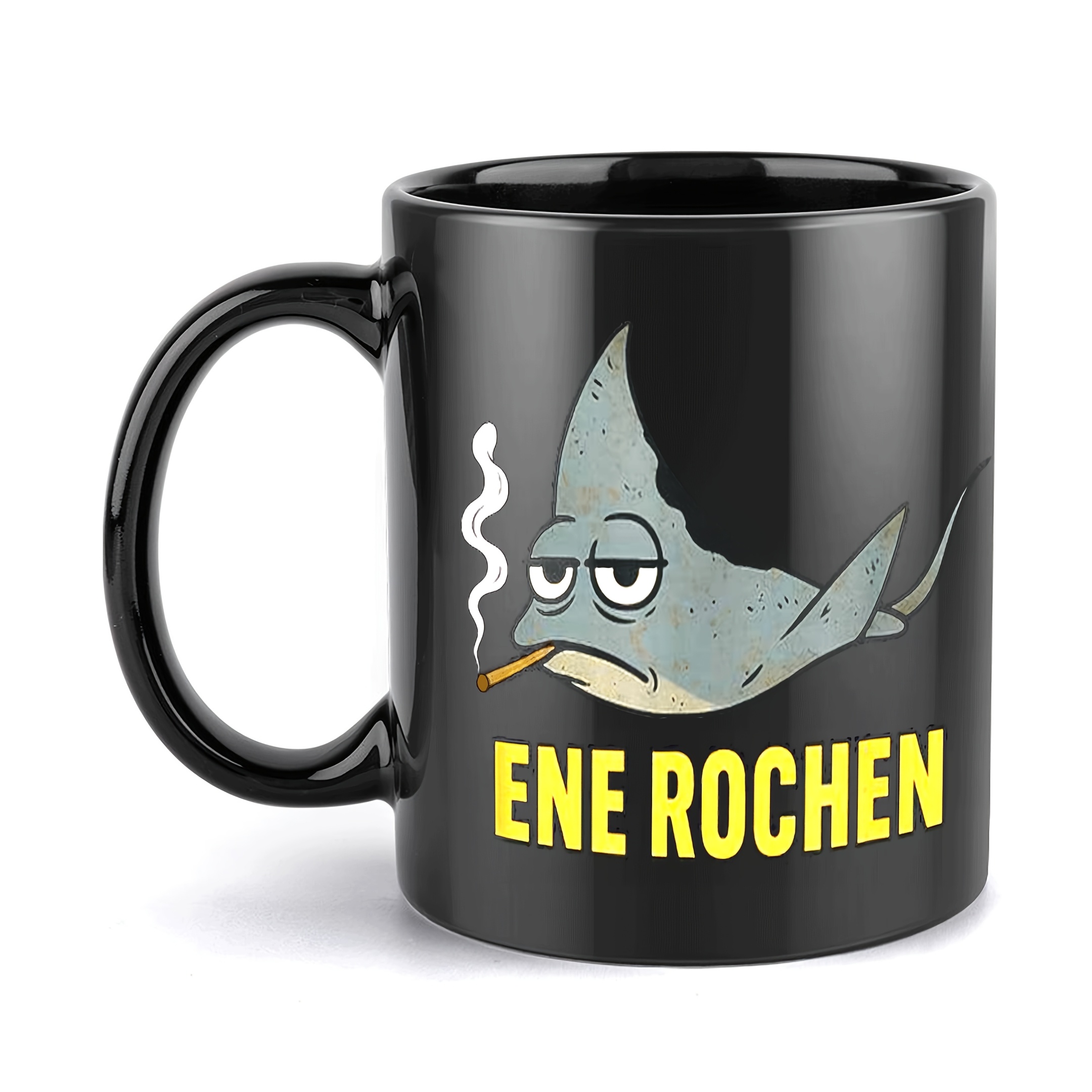 Image of 1pc, Smoking, , Fish 11oz Ceramic Coffee Mug, Suitable For Restaurants And Business Occasions, , Ideal Gift For , Hot And Cold Insulated Cup, Women's Gift, Men's Gift, For Christmas And Halloween
