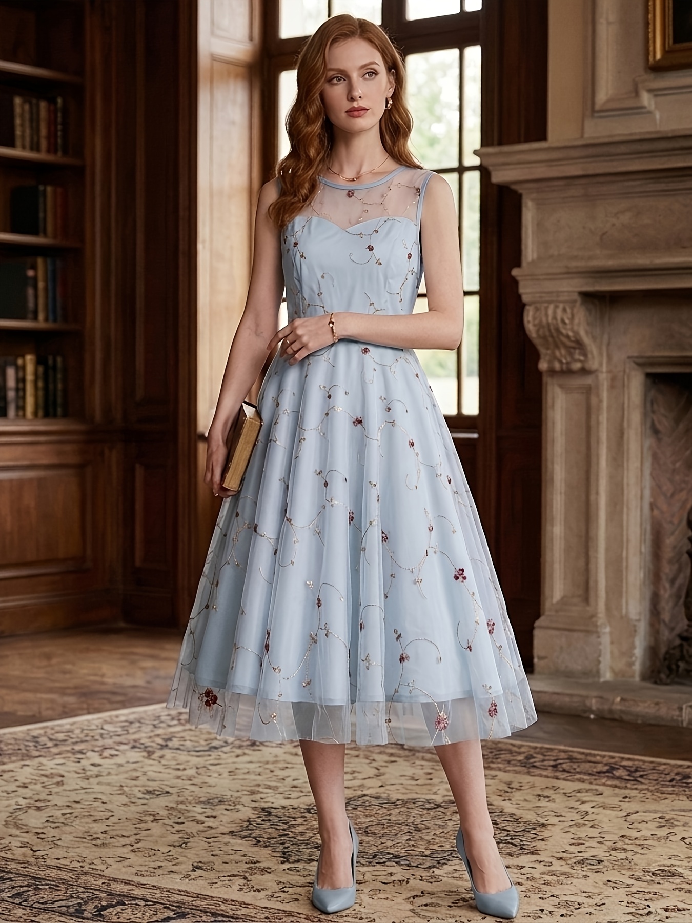 navy blue dress sold on Temu United States