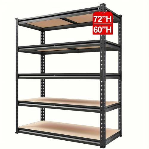 5 tier heavy duty adjustable garage storage shelves x 35 5 w x 16 d 2000lbs capacity black polished metal easy assembly for closet pantry garage organization with open enclosed shelves closet organizer industrial shelving metal construction utility shelves