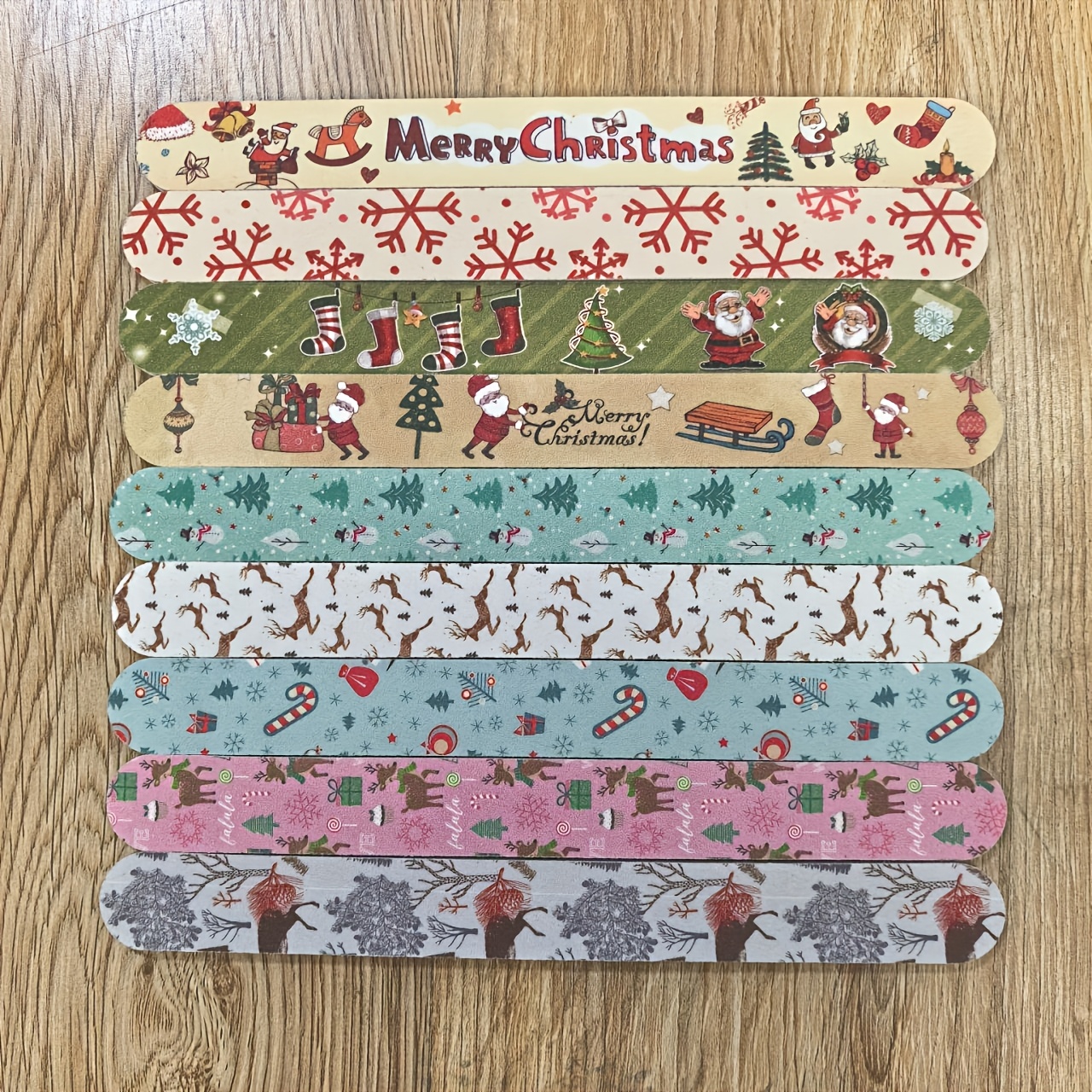 Christmas Themed Nail Files Set of 12 with Random Patterns