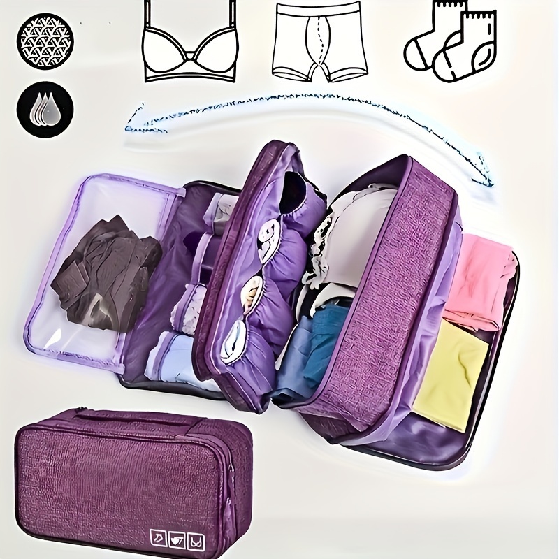 

1pc Multi-functional Travel Packing Cube, Portable Nylon Zippered Organizer, Underwear Garment Bag For Home Storage And Travel Organization