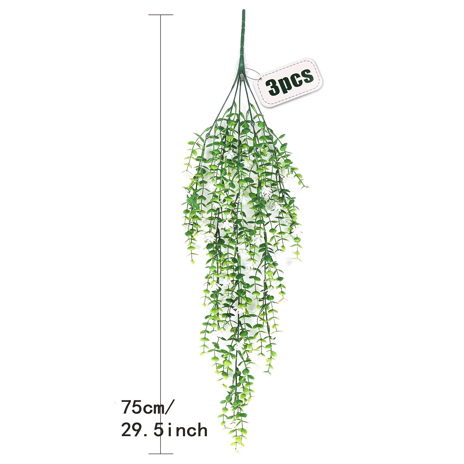 Image of 3pcs Artificial Hanging Eucalyptus Ivy Vines - Realistic Plastic Greenery For Indoor/outdoor Decor, Maintenance-free, Suitable For Home, Wedding, Porch, Garden, Thanksgiving, Halloween, Christmas