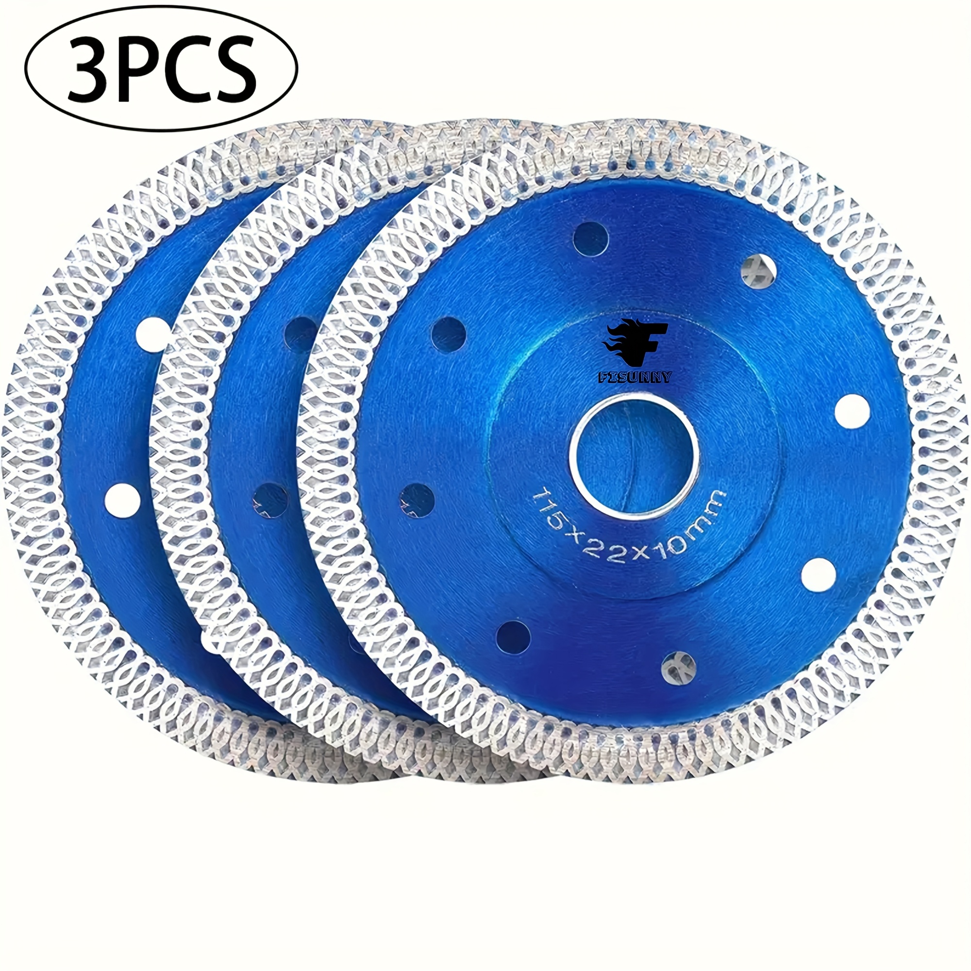 TEMU 3pcs-set. 4-1/2" Diamond Saw Blade, X-teeth Diamond Blade For Porcelain, Tile, Brick, Granite And Concrete