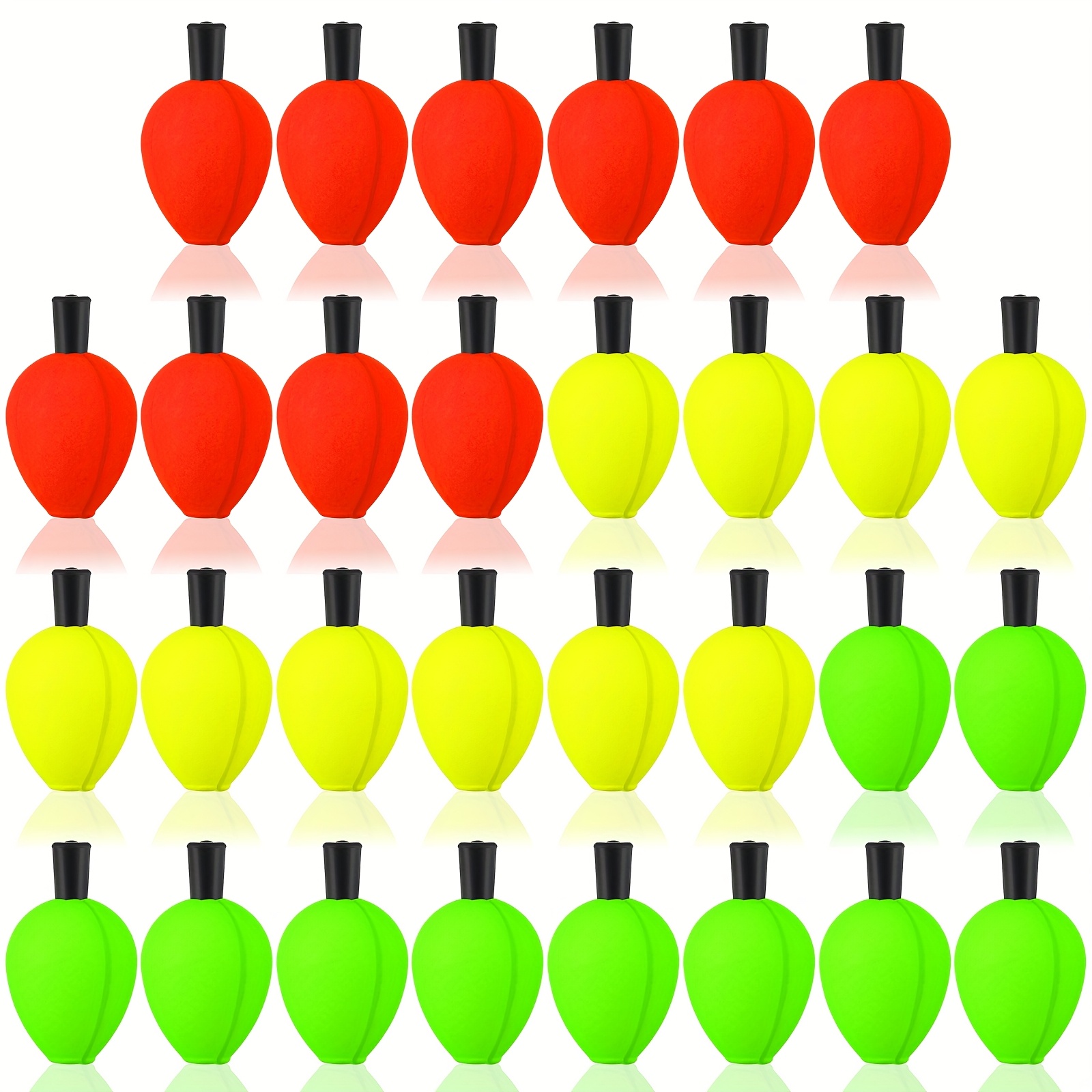 TEMU 30pcs Colorful Foam Teardrop Fishing Bobbers - Indicators For Trout, Fly Fishing, Saltwater & Freshwater Angling (mixed Colors, Pp Material)
