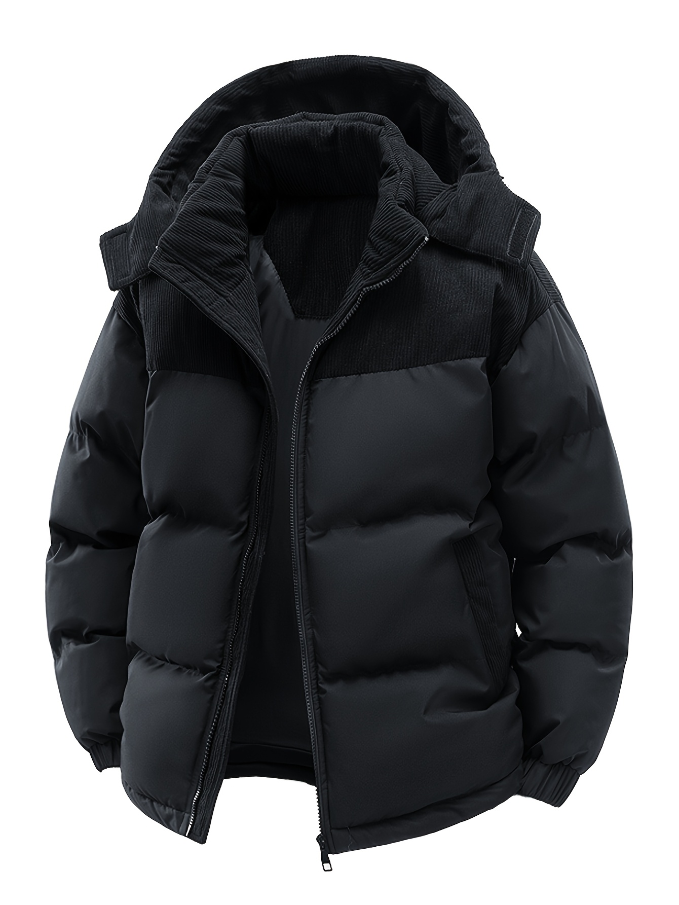 heren dikke winter parka jas met capuchon - casual polyester ski jas, lange mouwen,    , erwtenjas 0