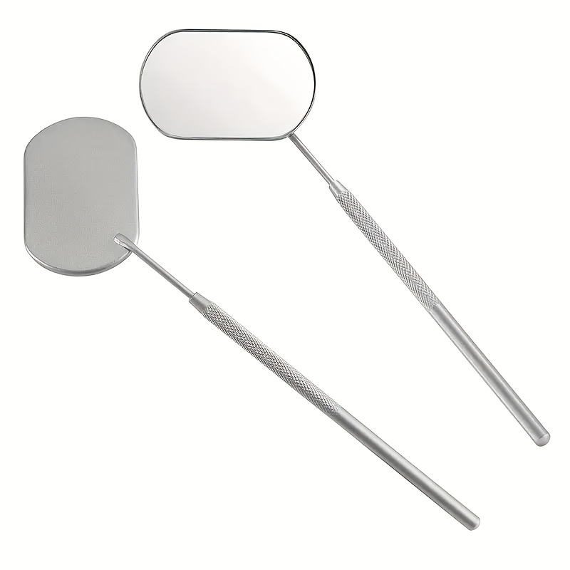 A Portable Handheld Makeup Mirror Made Of Stainless Steel, A Portable Eyelash Extension Inspection Tool, A Portable Handheld Mirror