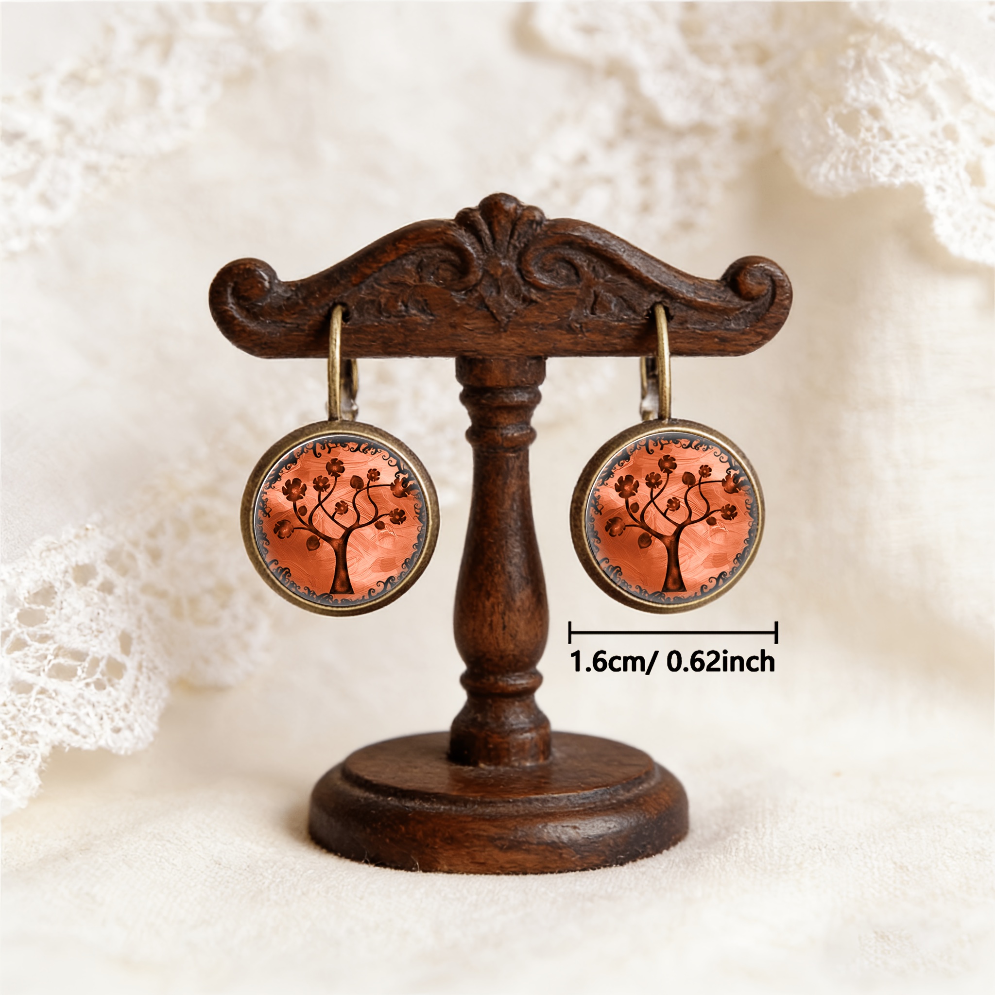 2pcs Set of Classical Earrings with Artistic Tree Design
