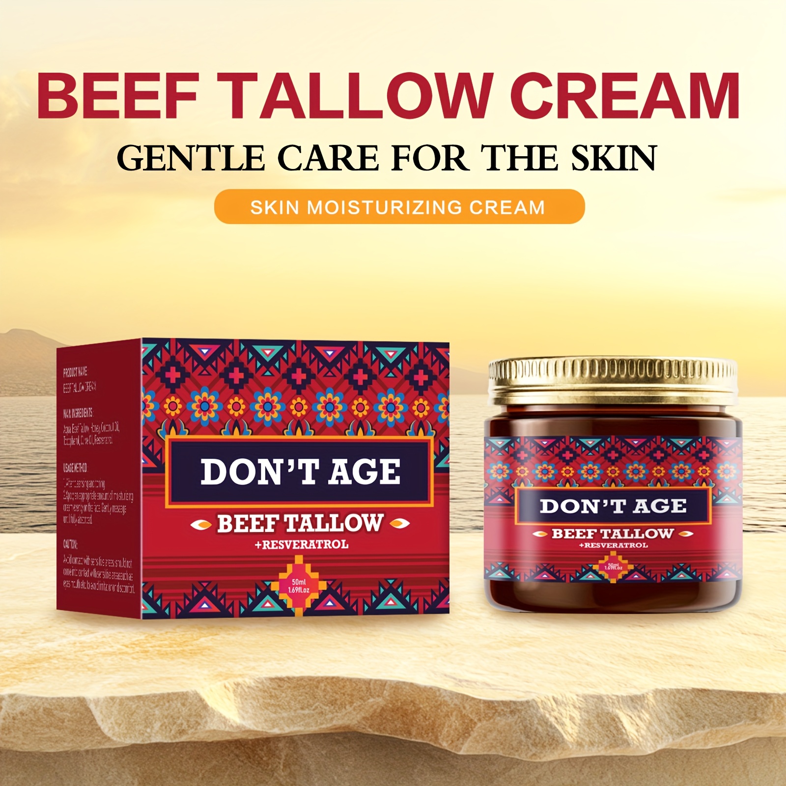 [Beef Tallow Cream] Of Beef Tallow Cream, Hydrates And Moisturizes Dry Skin While Tightening It. This Cream Can Also Be Used As a Sleeping Mask; Applying a Thick Layer at Night Helps The Skin, Making It Appear More Youthful