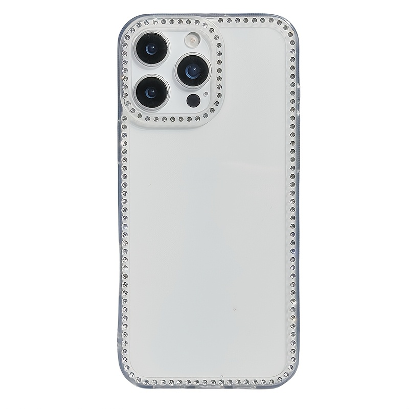 TEMU para Teléfono - Minimalista de con de Diamantes de , Compatible con iPhone 17, 16, 15, 14, 13, 12 Pro , con Cubierta Transparente Anti-Caídas