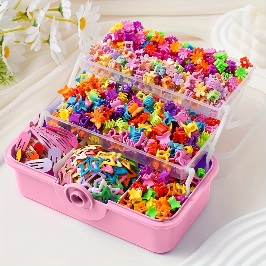 TEMU 70pcs Cute Small Stars And Flower Hair Clips, Suitable For Bangs, Ponytails, Additions, Very Suitable For Birthdays, Holidays Or Daily Use.