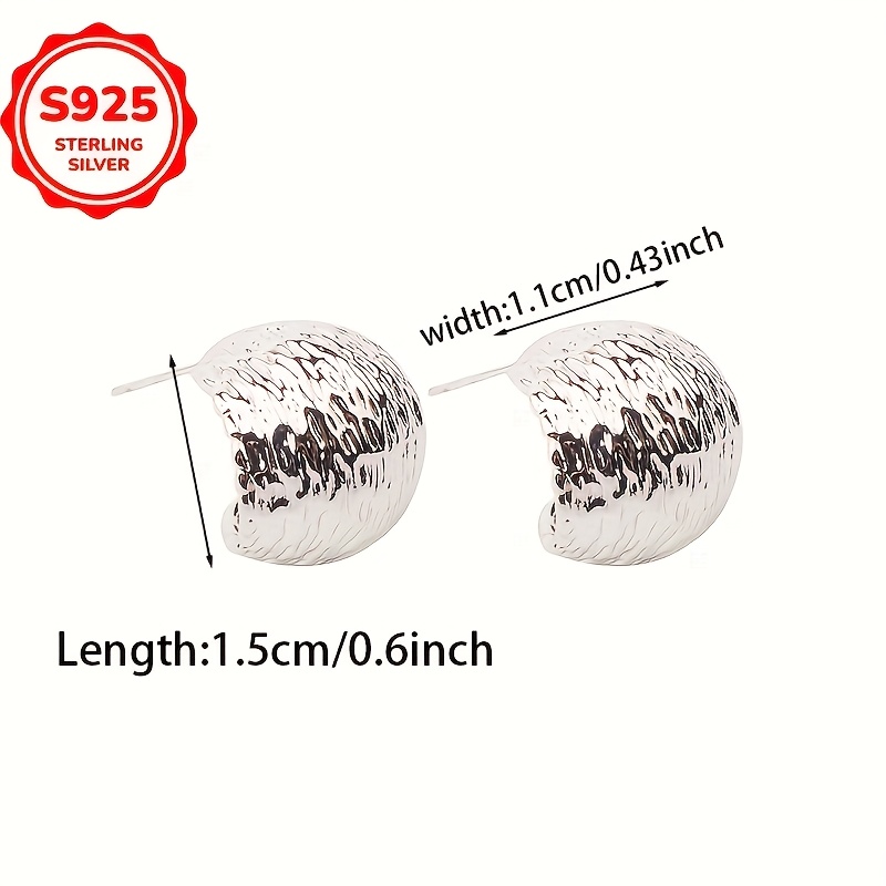 Hypoallergenic Pleated C Shaped Earrings