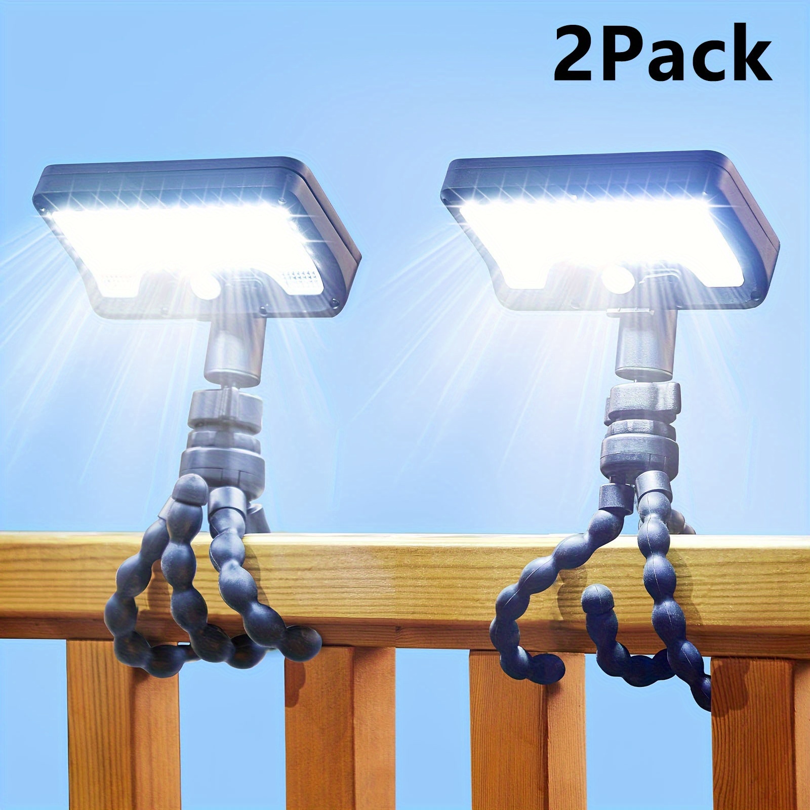 TEMU Ankriyul 2pack Solar Light 360° Rotatable Light With 3 Lighting Modes, Human Sensor, Usb Rechargeable, Detachable Design Ip65 Outdoor Lamp With