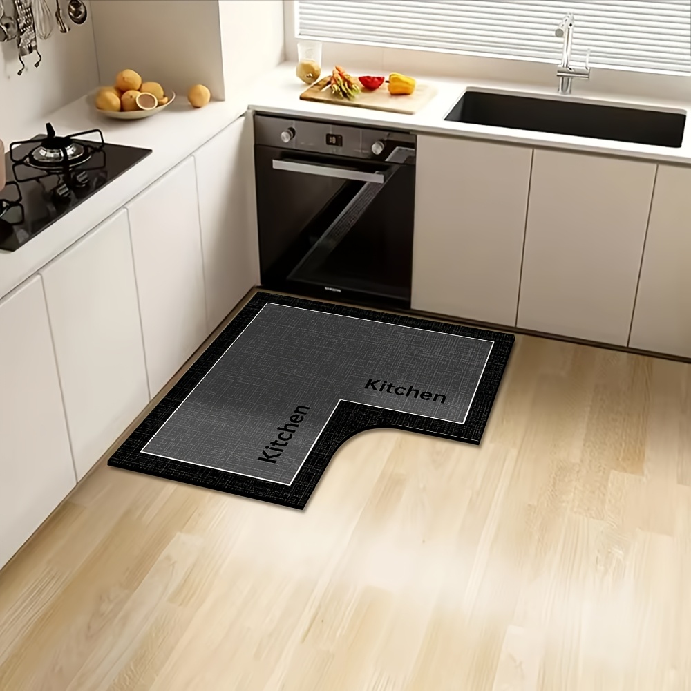 TEMU Tappeto da cucina universale a forma di L, runner da cucina in diatomite assorbente e ad asciugatura rapida, design moderno minimalista , per
