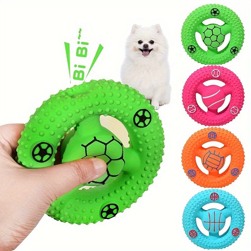 1pc Football Basketball Design Pet Grinding Teeth Squeaky Plush Toy, Chewing Toy for Dog Interactive Supply