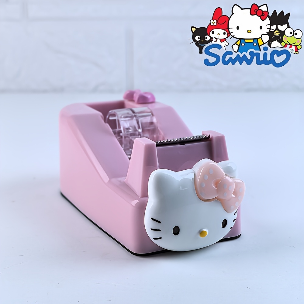 TEMU Candy Color Desktop Tape Base, Cute Cartoon Anti-slip Tape Cutter Transparent Tape Holder Weighted Abs Material