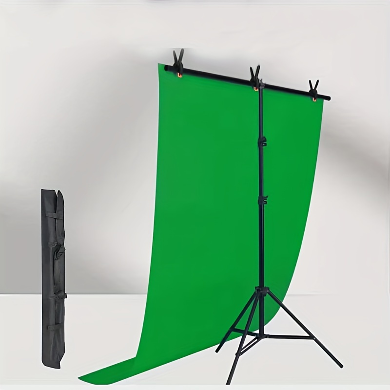 TEMU 1pc 2*1.5t Type Background Rack Green Curtain Cloth Background Cloth Picture Live Photography Background Green Curtain Live Outdoor Photo Frame