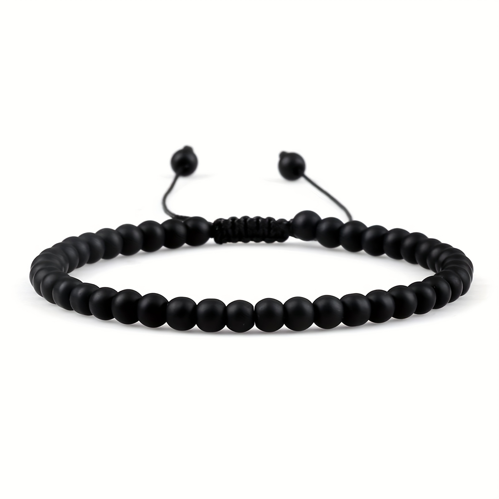 Fashionable Matte Stone Casual Anklet, Hand-woven Adjustable Men's Accessory, Beach Jewelry, Women's Casual Footwear, Mother's Day Gift