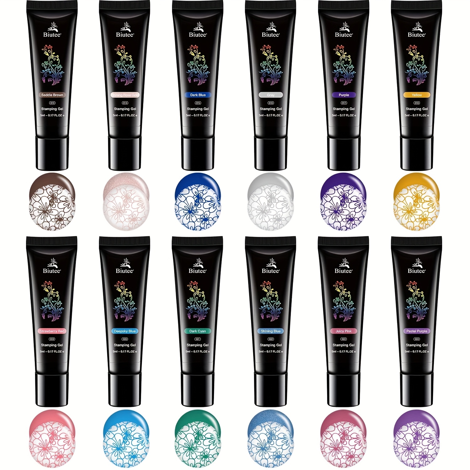 TEMU 24 Colors 5ml Led Gel Polish For Nail Stamping - Special Printed Nail Stamp Plate Gel